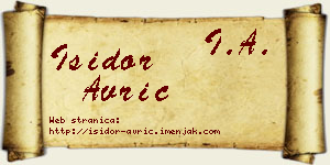 Isidor Avrić vizit kartica